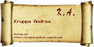 Kruppa Andrea névjegykártya